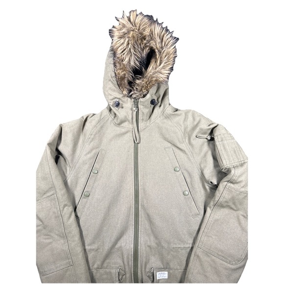 Military Style Parka Jacket Faux Fur Hood Heavyweight Winter Vtg IX DXXP Medium - Picture 2 of 8